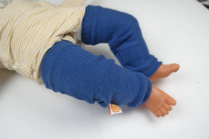 Stulpen für Babys 6-12 M aus Upcycling-Kaschmir in Blau