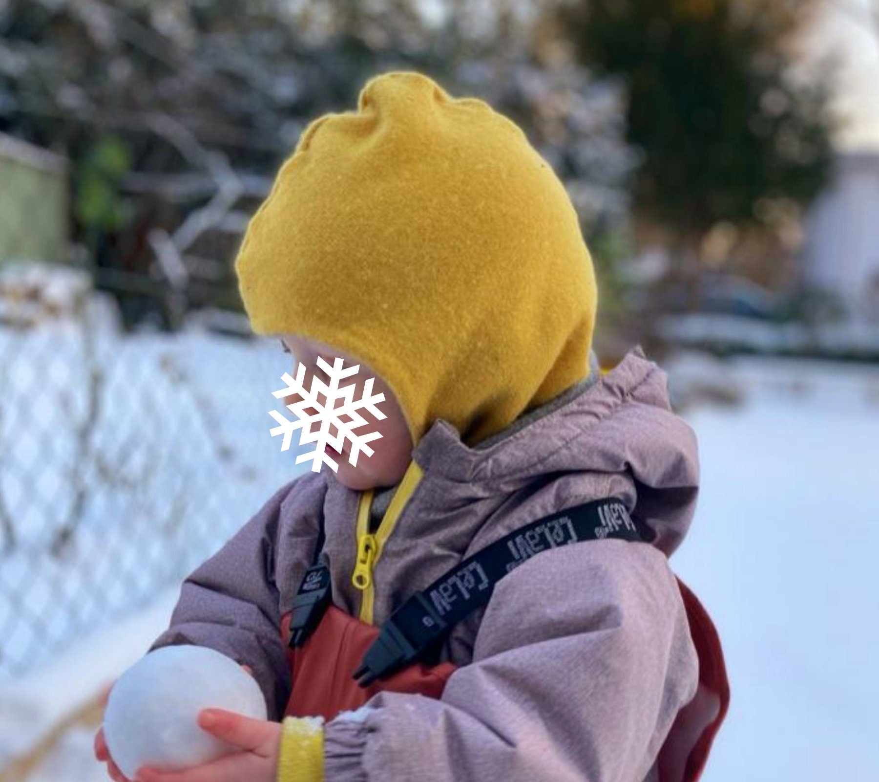 Wende-Schlupfmütze für Babys Kleinkinder KU 49 - 51 aus Upcycling Seide & Kaschmir Blau und Grau