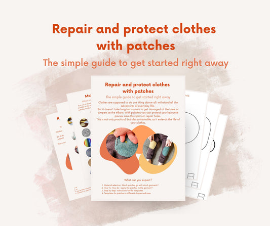 Repair and protect clothes with patches - instructions and templates as digital download in ENGLISH