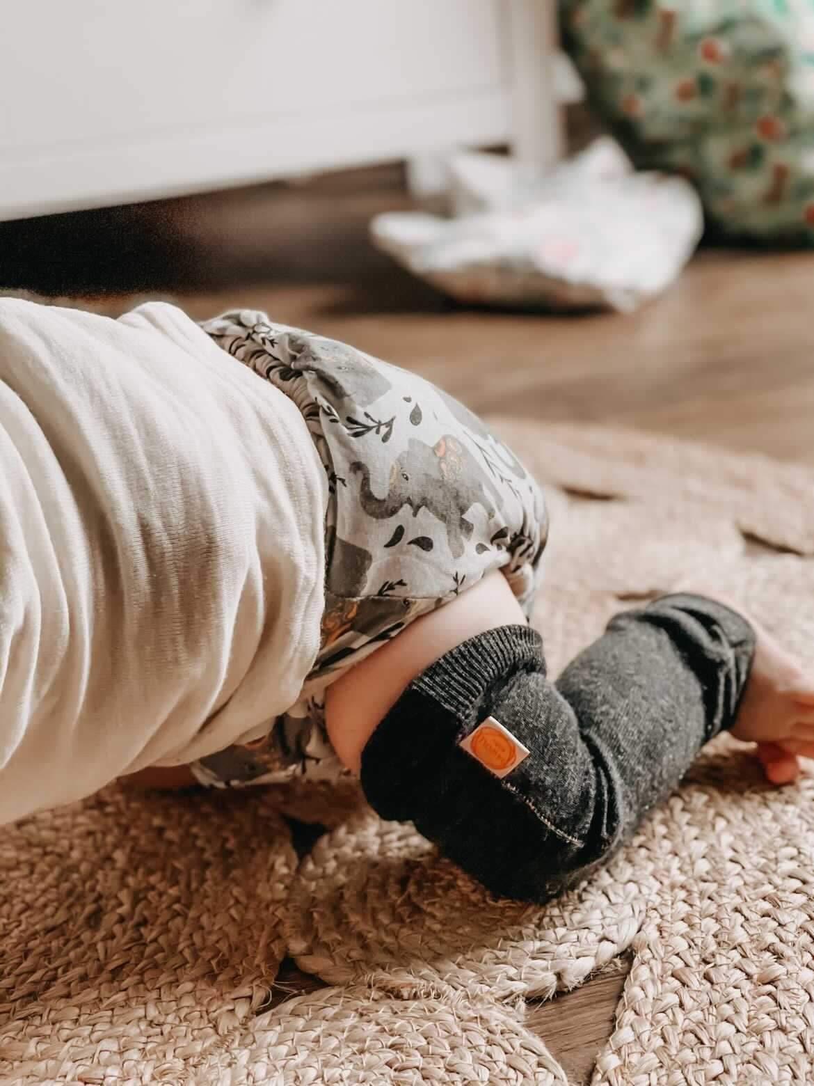 Stulpen für Kleinkinder aus Upcycling Seide & Kaschmir in Blau